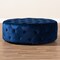 Baxton Studio Cardiff Blue Velvet Upholstered Button Tufted Cocktail Ottoman 151-9357 - alternate 3